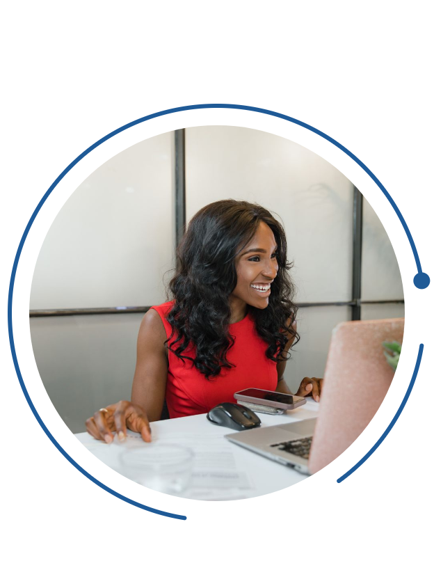 Young professional learning on a laptop
